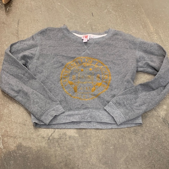 Lacoste live gray university of Lacoste Paris crewneck cropped sweatshirt - Picture 1 of 5